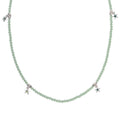 Starlight Beach Glass 18" Necklace (Sterling Silvertone/Peridot)