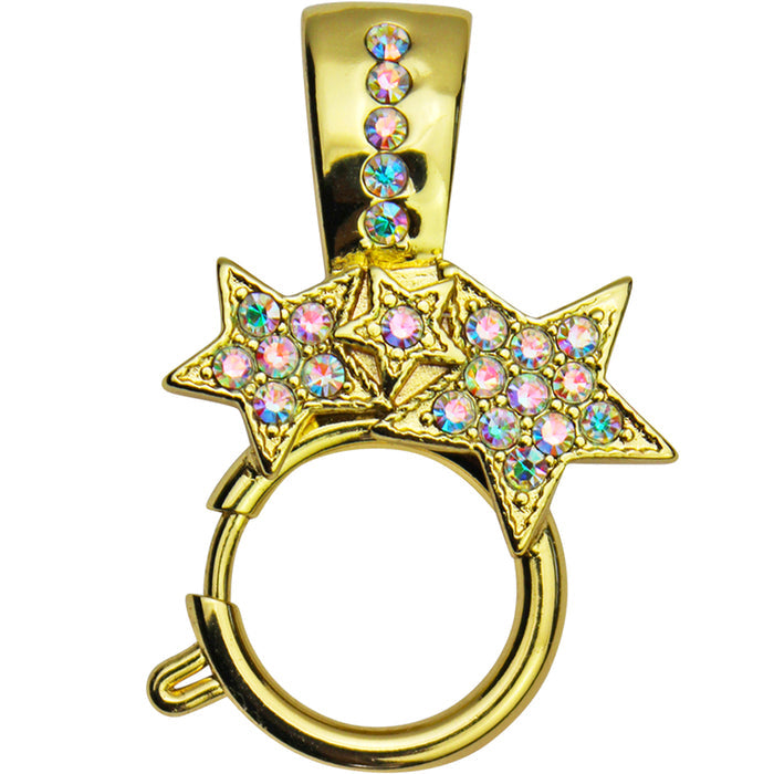 Starlight Foldover Sailor Clasp Pendant For Open Ring Charms (Goldtone)