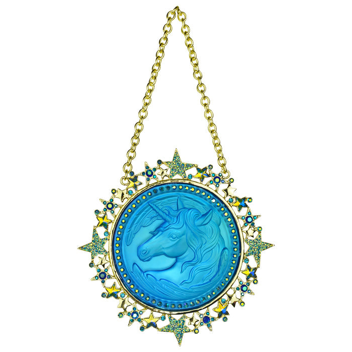 Starlight Galaxy Mystic Cloudwalker Ornament (Goldtone/Mystic Blue Sphinx)