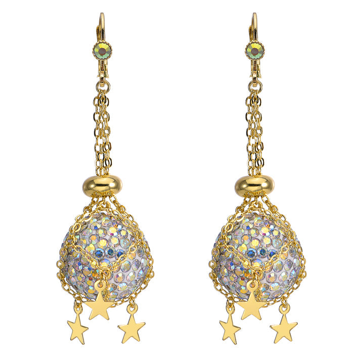 Starlight Spell Caster Leverback Earrings (Goldtone)