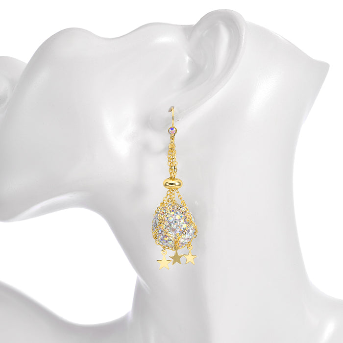 Starlight Spell Caster Leverback Earrings (Goldtone)