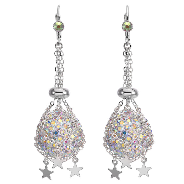 Starlight Spell Caster Leverback Earrings (Sterling Silvertone)