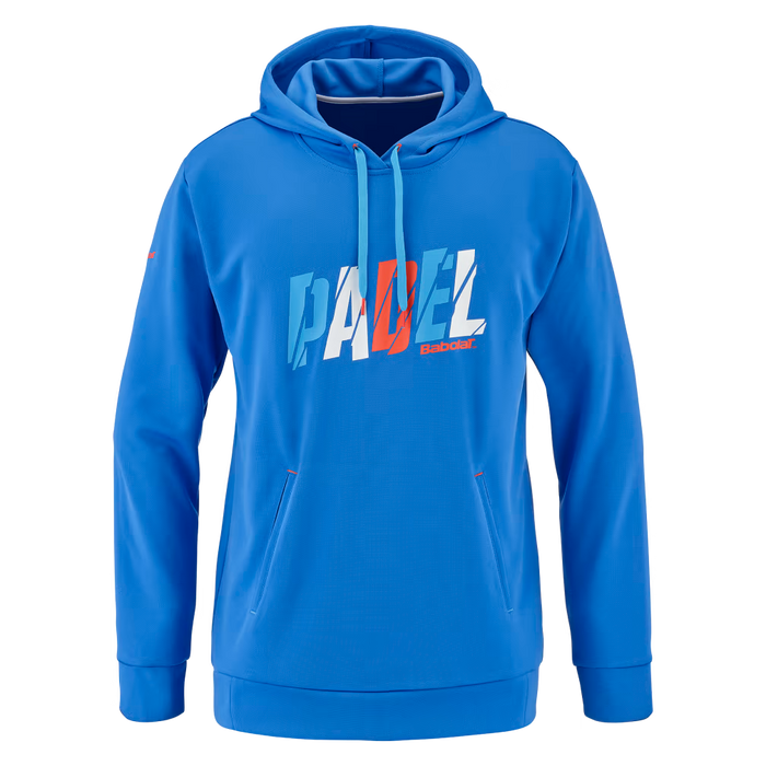 Sweat Babolat Padel Hood Bleu homme face - Esprit Padel Shop