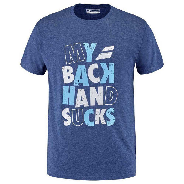 T-shirt babolat Exercice Message Tee bleu Face - Esprit Padel Shop