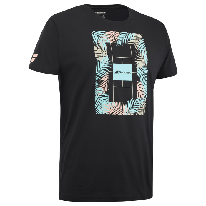 T-shirt Babolat Exercise Message Tee Noir - Esprit Padel Shop