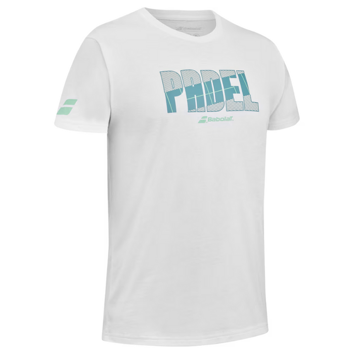 T-shirt Babolat Padel Cotton Tee Blanc - Esprit Padel Shop