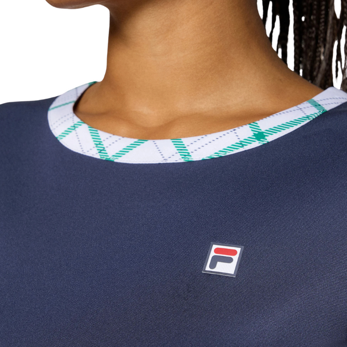T-shirt Fila Yamila Bleu Marine/Vert Femme - Esprit Padel Shop