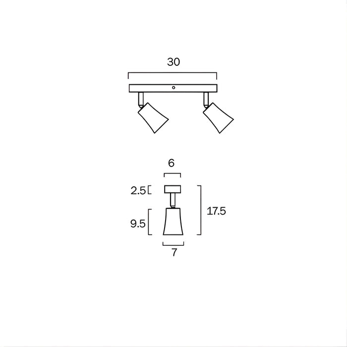 Telbix Alvey GU10 2 Light Spotlight in White | The Blue Space
