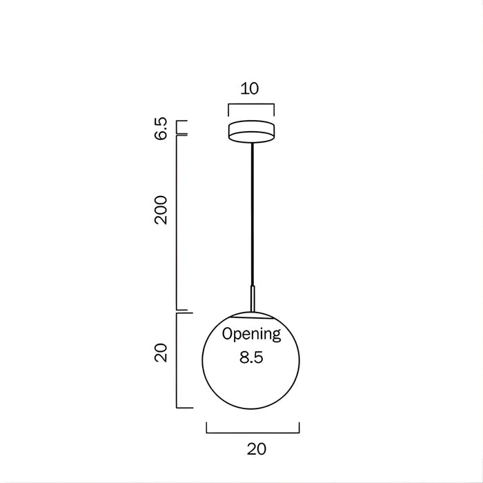 Telbix Bally ES 20cm Pendant - Black | The Blue Space