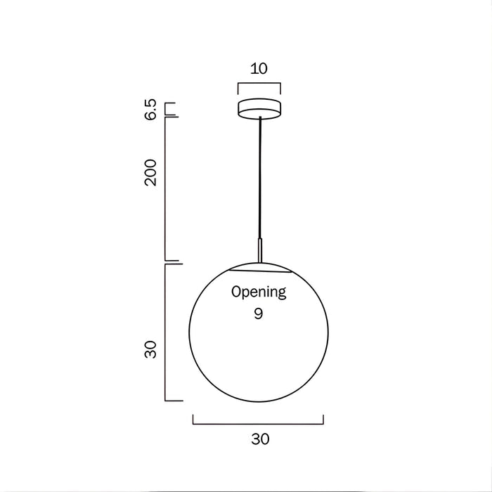Telbix Bally ES 30cm Pendant - Black | The Blue Space