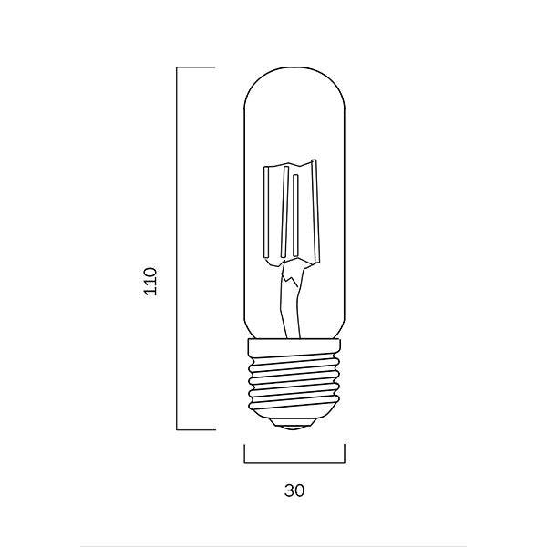 Telbix ES 5W LED Tubular T30 Globe - Warm White - Clear | The Blue Space