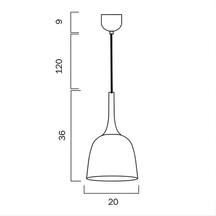 Line Drawing Telbix Polk E27 20cm Pendant Oak & White POLKPE20-OKWH - The Blue Space