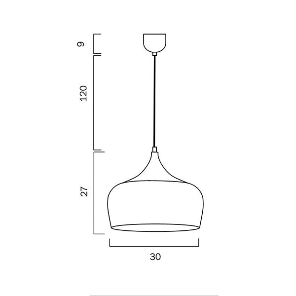 Telbix Polk ES 30cm Pendant Black | The Blue Space