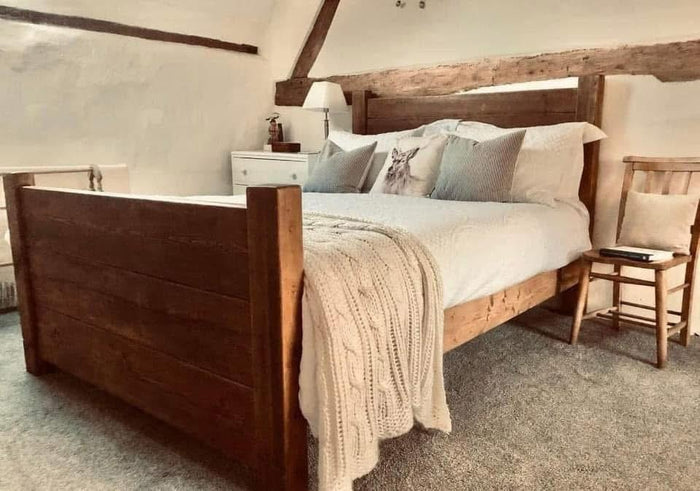 Solid timber High Plank wooden bed by Three Skulls Furniture