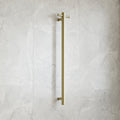 Thermogroup 12V Straight Round Vertical Single Bar Narrow/Small Heated Towel Rail Brushed Brass