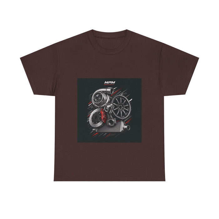 Turbo Engine Parts T-Shirt — Automotive Mechanics Racing Graphic Tee | MPM Tuning Design