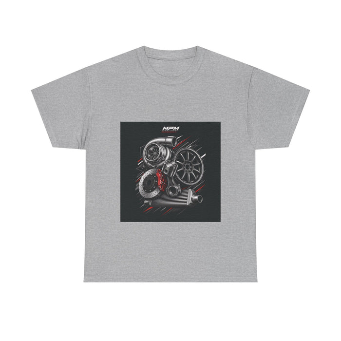 Turbo Engine Parts T-Shirt — Automotive Mechanics Racing Graphic Tee | MPM Tuning Design
