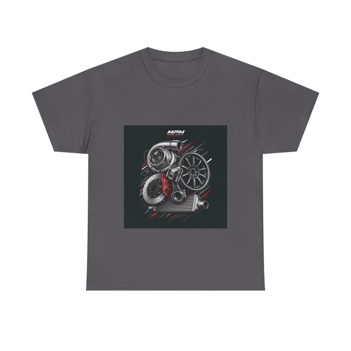Turbo Engine Parts T-Shirt — Automotive Mechanics Racing Graphic Tee | MPM Tuning Design