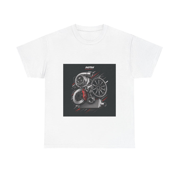 Turbo Engine Parts T-Shirt — Automotive Mechanics Racing Tee | MPM Tuning Design