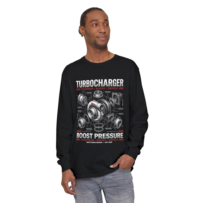 Turbocharger Boost Pressure Long Sleeve Tee — JDM Graphic | MPM Tuning Design