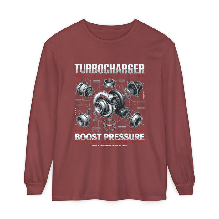 Turbocharger Boost Pressure Long Sleeve Tee — JDM Graphic | MPM Tuning Design
