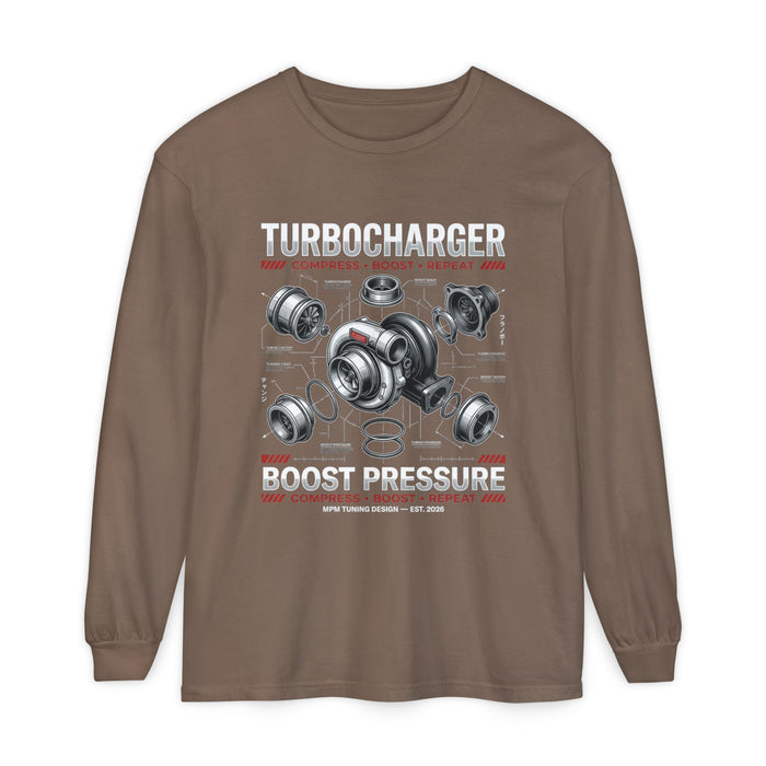 Turbocharger Boost Pressure Long Sleeve Tee — JDM Graphic | MPM Tuning Design