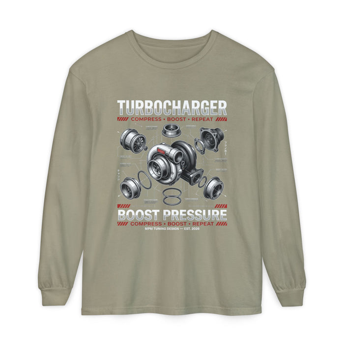 Turbocharger Boost Pressure Long Sleeve Tee — JDM Graphic | MPM Tuning Design