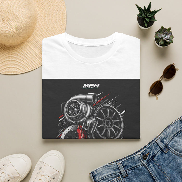 Turbocharger Engine T-Shirt — Motorsport Turbo Graphic Tee | MPM Tuning Design