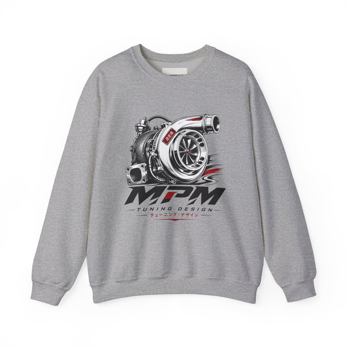Turbocharger Graphic Crewneck Sweatshirt — Car Enthusiast Fleece | MPM Tuning Design
