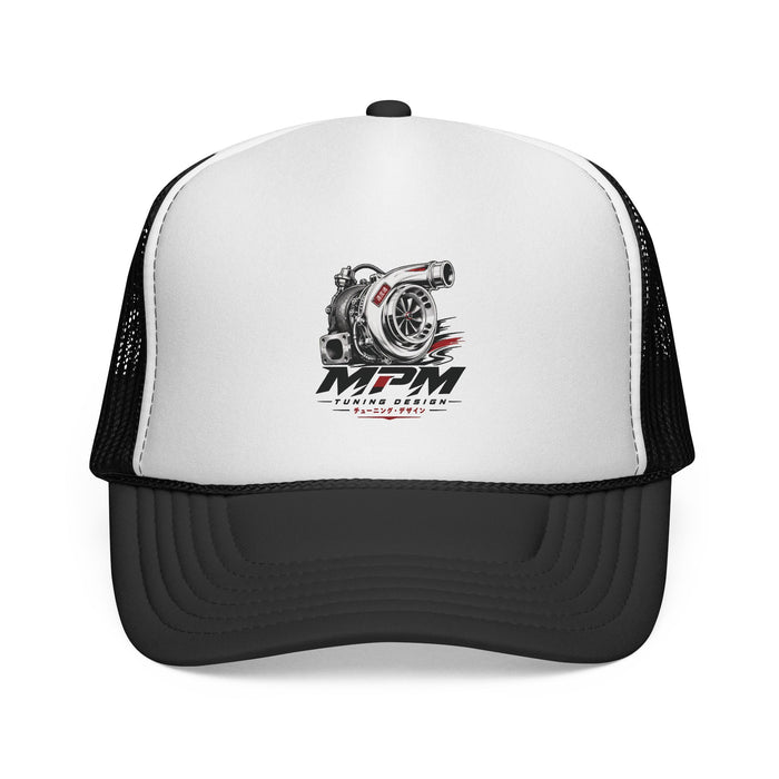 Turbocharger Graphic Trucker Cap — Racing Engine Motorhead Hat | MPM Tuning Design