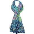 Twilight Sea Garden Floral Silk Scarf