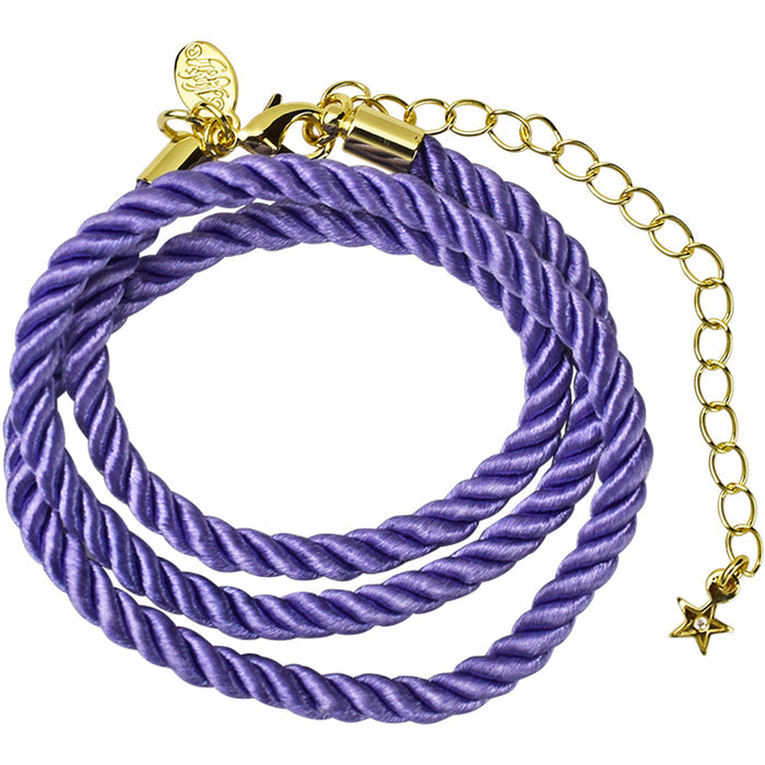 Twisted Sister 18" Cord Necklace (Goldtone/Lavender)