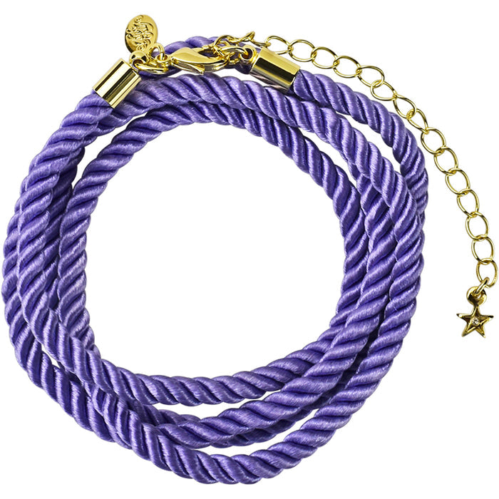 Twisted Sister 30" Cord Necklace (Goldtone/Lavender)