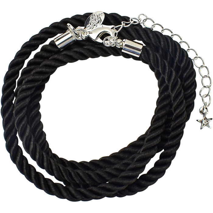 Twisted Sister 30" Cord Necklace (Sterling Silvertone/Black)