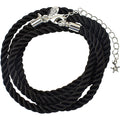 Twisted Sister 30" Cord Necklace (Sterling Silvertone/Black)