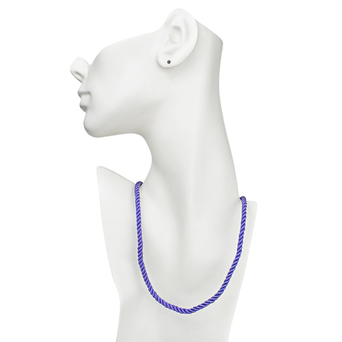 Twisted Sister 30" Cord Necklace (Sterling Silvertone/Lavender)