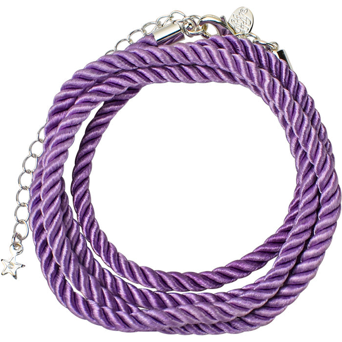 Twisted Sister 30" Cord Necklace (Sterling Silvertone/Orchid)