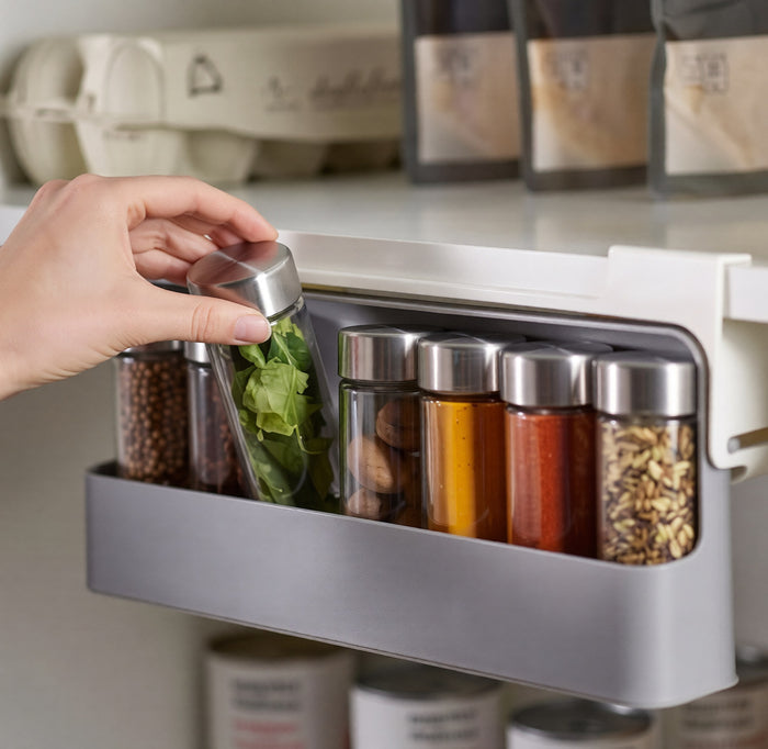 Under Shelf No-Drill Multi-Compartment Hanging Spice Rack