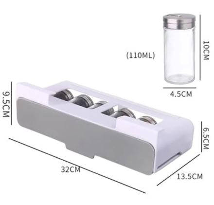 Under Shelf No-Drill Multi-Compartment Hanging Spice Rack