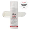 EltaMD UV Clear sunscreen bottle with applicator on a white background
