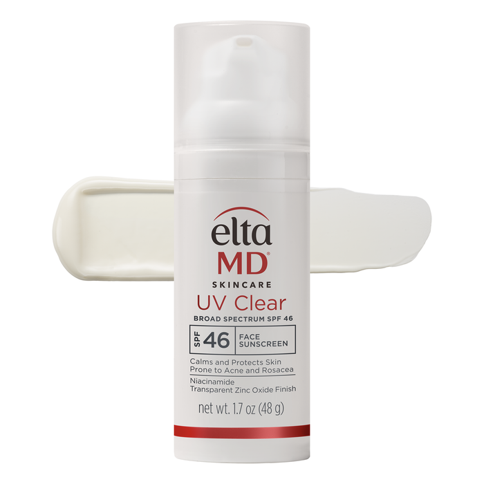 Eltma MD UV Clear sunscreen bottle on a white background