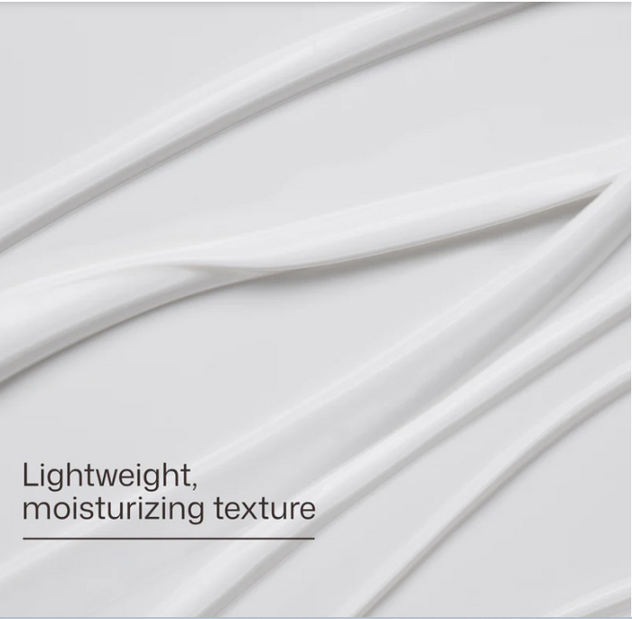 Textured white surface with 'Lightweight, moisturizing texture' text overlay