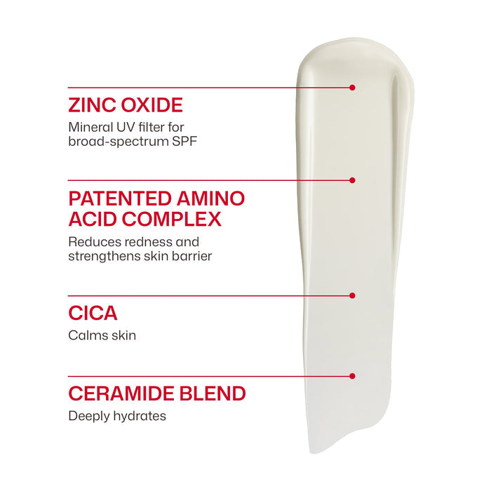 Product with labeled ingredients on a white background