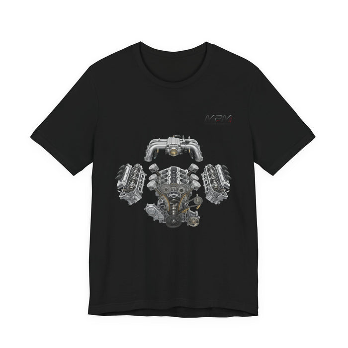 V8 Engine Blueprint Tee — Mechanical Diagram T-Shirt | MPM Tuning Design