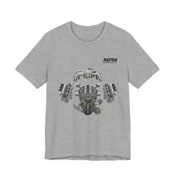 V8 Engine Blueprint Tee — Mechanical Diagram T-Shirt | MPM Tuning Design