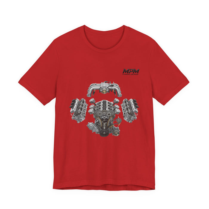 V8 Engine Blueprint Tee — Mechanical Diagram T-Shirt | MPM Tuning Design