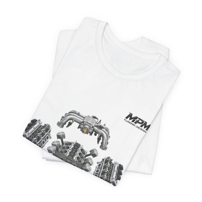 V8 Engine Blueprint Tee — Mechanical Diagram T-Shirt | MPM Tuning Design
