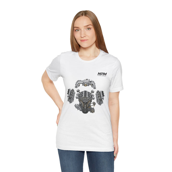 V8 Engine Blueprint Tee — Mechanical Diagram T-Shirt | MPM Tuning Design