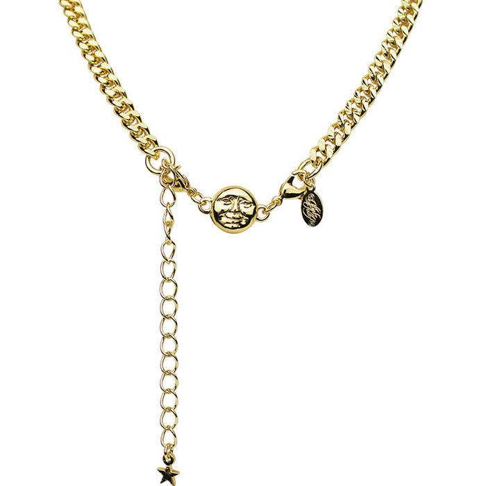 Venice Chain Necklace with Seaview Moon Magnetic Closure (Goldtone)