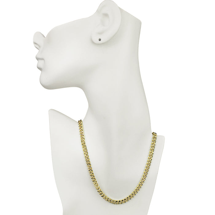 Venice Chain Necklace with Seaview Moon Magnetic Closure (Goldtone)